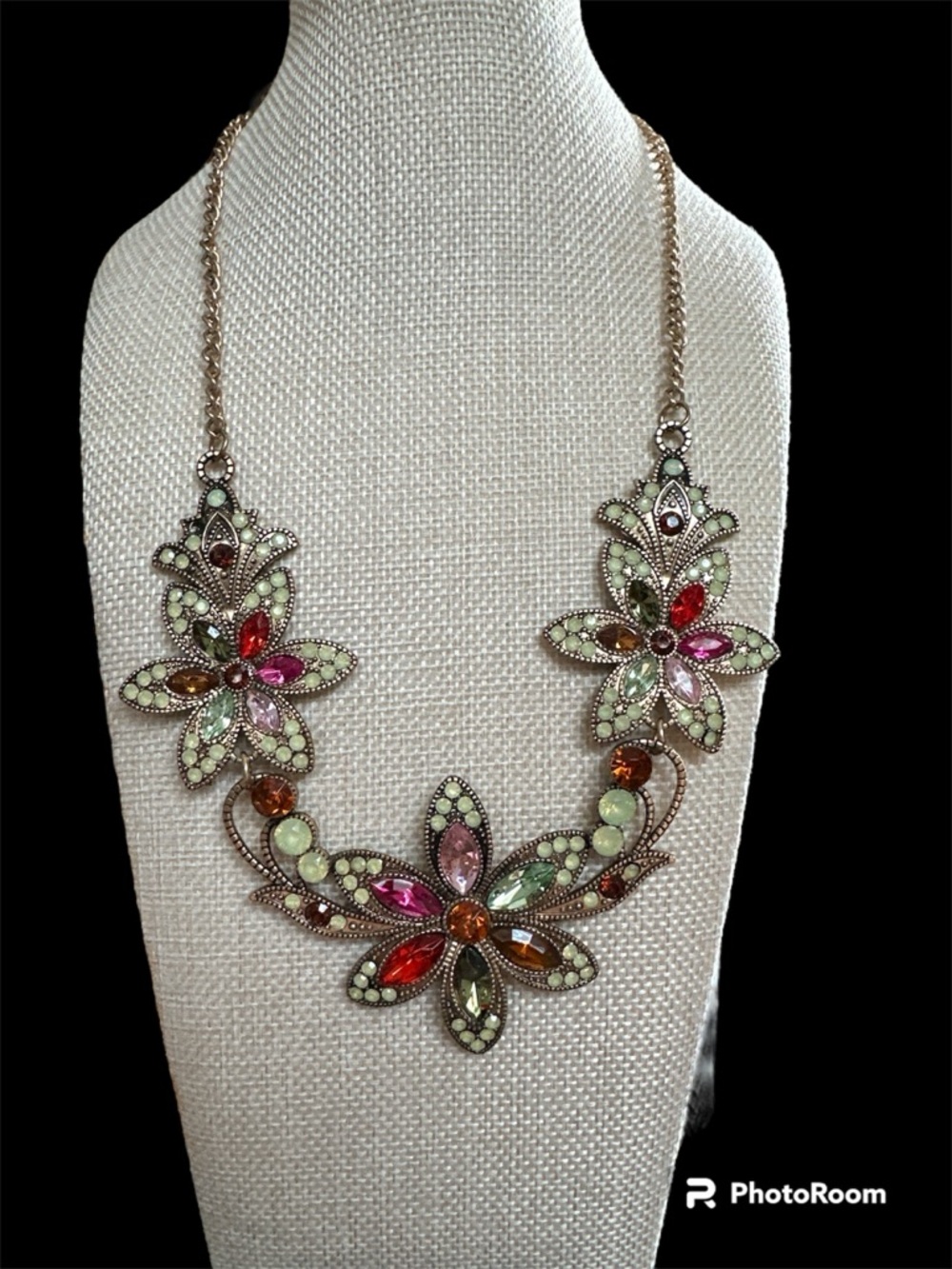 Betsey Johnson Multicolor Floral Crystal Bib Necklace - Women's Jewelry
